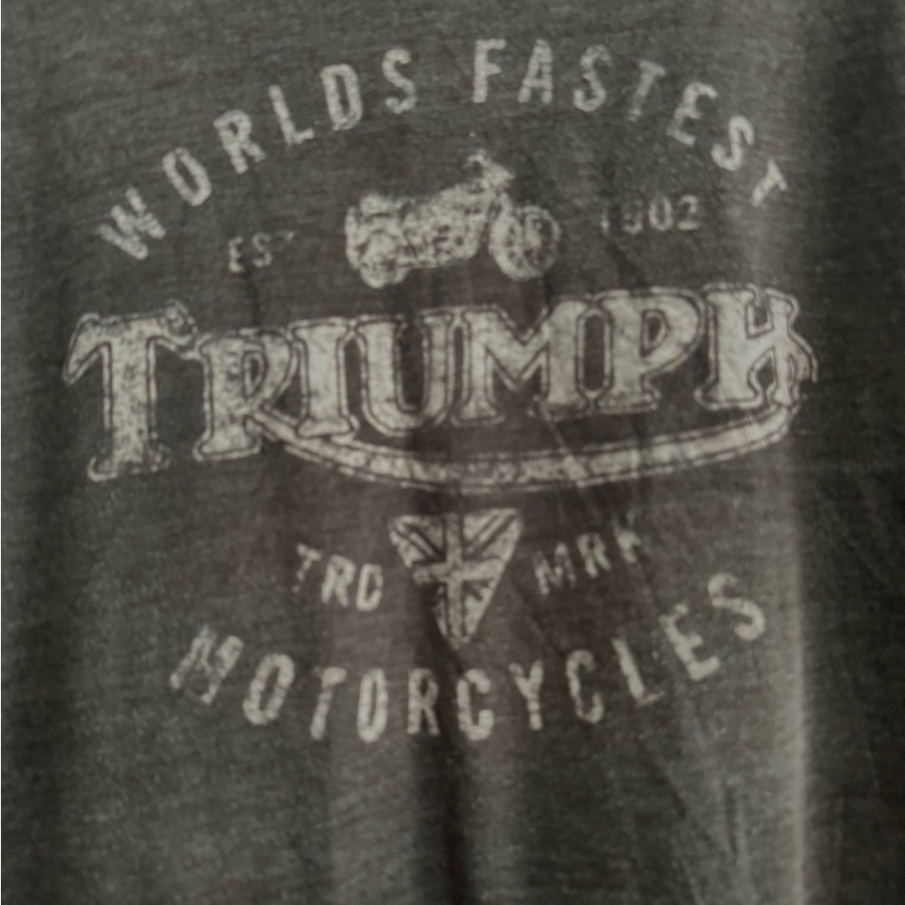 Lucky Brand Men's Dark Gray- Motorcycle Graphic Tee